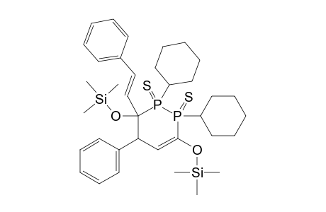 1,2-DICYCLOHEXYL-1,2,3,4-TETRAHYDRO-4-PHENYL-3-(2-PHENYLETHENYL)-3,6-BIS-(TRIMETHYLSILYLOXY)-1,2-DIPHOSPHININE-1,2-DISULFIDE