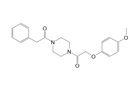 piperazine, 1-[(4-methoxyphenoxy)acetyl]-4-(phenylacetyl)-