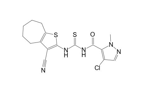 N-[(4-chloro-1-methyl-1H-pyrazol-5-yl)carbonyl]-N'-(3-cyano-5,6,7,8-tetrahydro-4H-cyclohepta[b]thien-2-yl)thiourea