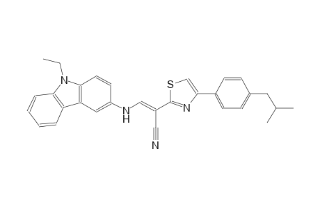 (2E)-3-[(9-ethyl-9H-carbazol-3-yl)amino]-2-[4-(4-isobutylphenyl)-1,3-thiazol-2-yl]-2-propenenitrile