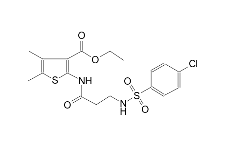 ethyl 2-[(3-{[(4-chlorophenyl)sulfonyl]amino}propanoyl)amino]-4,5-dimethyl-3-thiophenecarboxylate