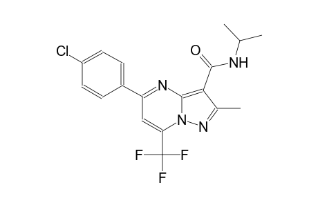 pyrazolo[1,5-a]pyrimidine-3-carboxamide, 5-(4-chlorophenyl)-2-methyl-N-(1-methylethyl)-7-(trifluoromethyl)-