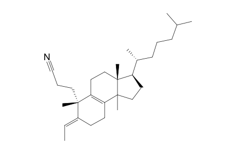 2,3-Secocholesta-4,8-diene-2-carbonitrile, 14-methyl-