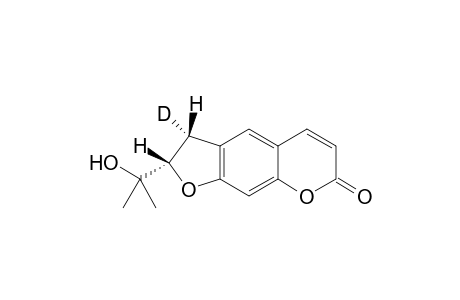 (+-)-cis-[2',3'-2H2]Marmesin ((+-)-trans-(2-(1-Hydroxy-1-methylethyl)-[3-2H]-2,3-dihydro-7H-furo[3,2-g]chromen-7-one)