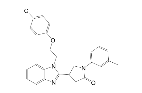2-Pyrrolidinone, 4-[1-[2-(4-chlorophenoxy)ethyl]-1H-1,3-benzimidazol-2-yl]-1-(3-methylphenyl)-