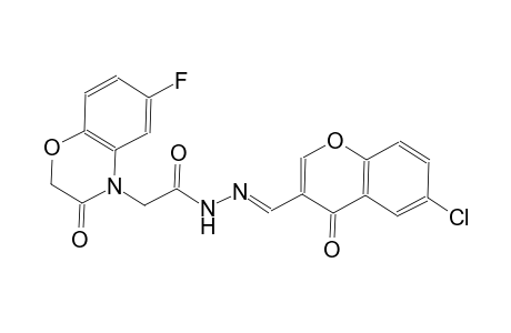 N'-[(E)-(6-chloro-4-oxo-4H-chromen-3-yl)methylidene]-2-(6-fluoro-3-oxo-2,3-dihydro-4H-1,4-benzoxazin-4-yl)acetohydrazide