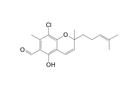 8-chloranyl-2,7-dimethyl-2-(4-methylpent-3-enyl)-5-oxidanyl-chromene-6-carbaldehyde