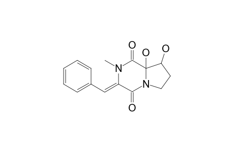 3-BENZYLIDENE-8,8A-DIHYDROXY-2-METHYL-HEXAHYDRO-PYRROLO-[1,2-A]-PYRAZINE-1,4-DIONE