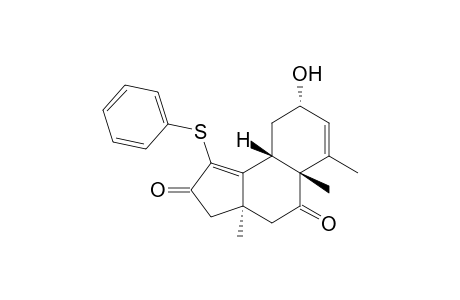 2H-Benz[e]indene-2,5(4H)-dione, 3,3a,5a,8,9,9a-hexahydro-8-hydroxy-3a,5a,6-trimethyl-1-(phenylthio)-, (3a.alpha.,5a.beta.,8.alpha.,9a.beta.)-