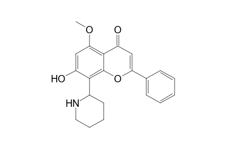 4H-1-Benzopyran-4-one, 7-hydroxy-5-methoxy-2-phenyl-8-(2-piperidinyl)-, (+)-