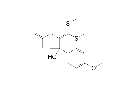 2-(4-Methoxyphenyl)-3-[bis(methylthio)methylene]-5-methylenehexan-2-ol