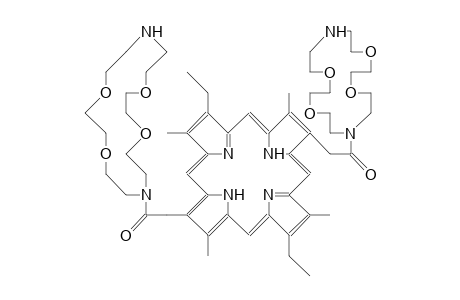 C2-Porphyrin-bridged bis-(18)-N2O4 macrocyclic diamine diamide