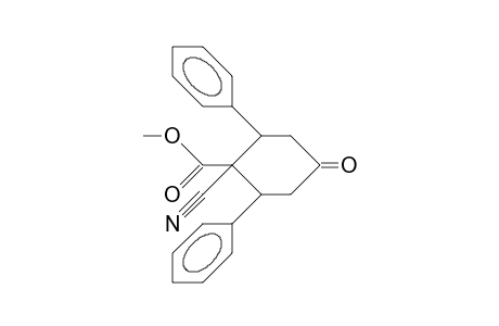 1(ax)-Cyano-4-oxo-2(eq),6(ax)-diphenyl-cyclohexanecarboxylic acid, methyl ester