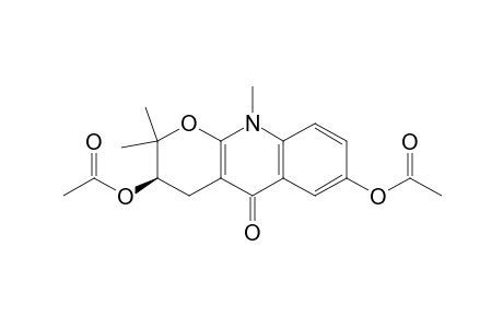 5H-Pyrano[2,3-b]quinolin-5-one, 3,7-bis(acetyloxy)-2,3,4,10-tetrahydro-2,2,10-trimethyl-, (R)-