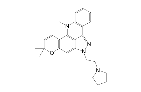 6,12-DIHYDRO-9,9,12-TRIMETHYL-6-(2-PYRROLIDIN-1-YL-ETHYL)-9H-PYRANO-[2,3-C]-PYRAZOLO-[3,4,5-M,N]-ACRIDINE