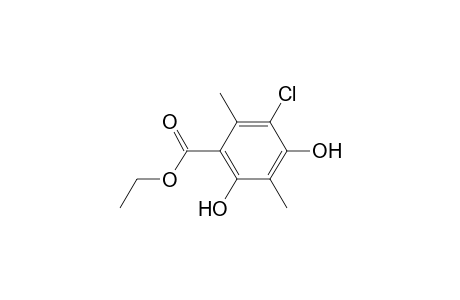 Benzoic acid, 3-chloro-4,6-dihydroxy-2,5-dimethyl-, ethyl ester