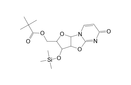 Propanoic acid, 2,2-dimethyl-, [2,3,3a,9a-tetrahydro-6-oxo-3-[(trimethylsilyl)oxy]-6H-furo[2',3':4,5]oxazolo[3,2-a]pyrimidin-2-yl]methyl ester, [2R-(2.alpha.,3.beta.,3a.beta.,9a.beta.)]-