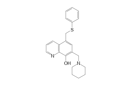 5-Phenylsulfanylmethyl-7-piperidin-1-ylmethyl-quinolin-8-ol