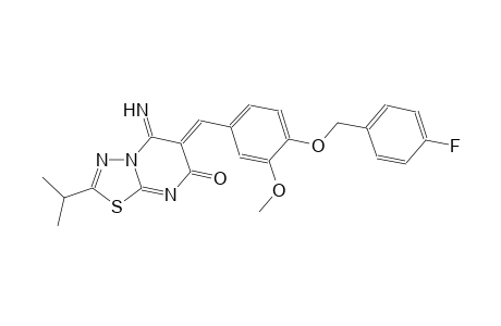 7H-[1,3,4]thiadiazolo[3,2-a]pyrimidin-7-one, 6-[[4-[(4-fluorophenyl)methoxy]-3-methoxyphenyl]methylene]-5,6-dihydro-5-imino-2-(1-
