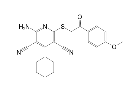 3,5-pyridinedicarbonitrile, 2-amino-4-cyclohexyl-6-[[2-(4-methoxyphenyl)-2-oxoethyl]thio]-