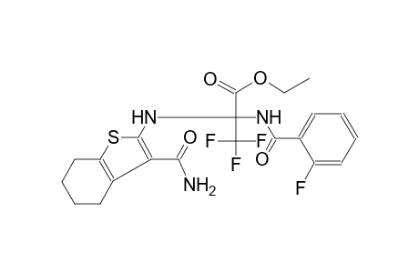 ethyl 2-{[3-(aminocarbonyl)-4,5,6,7-tetrahydro-1-benzothien-2-yl]amino}-3,3,3-trifluoro-2-[(2-fluorobenzoyl)amino]propanoate