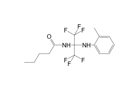 N-{1,1,1,3,3,3-hexafluoro-2-[(2-methylphenyl)amino]propan-2-yl}pentanamide