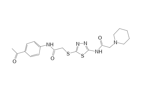 N-[5-[2-(4-acetylanilino)-2-oxo-ethyl]sulfanyl-1,3,4-thiadiazol-2-yl]-2-(1-piperidyl)acetamide