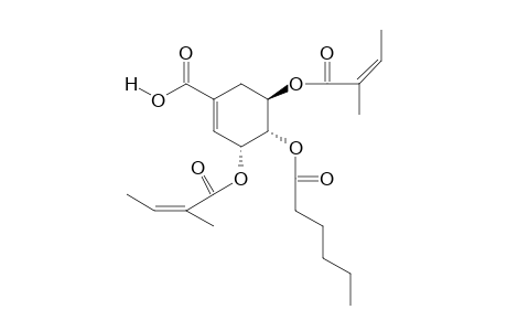(3R,4S,5R)-4-(hexanoyloxy)-3,5-bis(((Z)-2-methylbut-2-enoyl)oxy)cyclohex-1-enecarboxylic acid