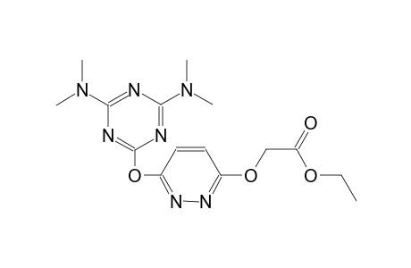 ethyl [(6-{[4,6-bis(dimethylamino)-1,3,5-triazin-2-yl]oxy}-3-pyridazinyl)oxy]acetate