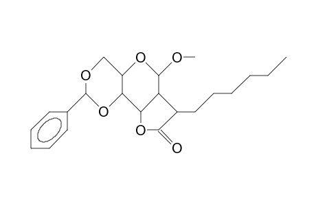 Methyl 5'-(R)-2-deoxy-5'-(1-hexyl)-2-(2-oxoethyl)-4,6-O-(phenylmethylene)-A-D-allopyranoside 2',3 lactone