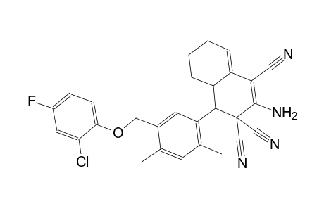 2-amino-4-{5-[(2-chloro-4-fluorophenoxy)methyl]-2,4-dimethylphenyl}-4a,5,6,7-tetrahydro-1,3,3(4H)-naphthalenetricarbonitrile