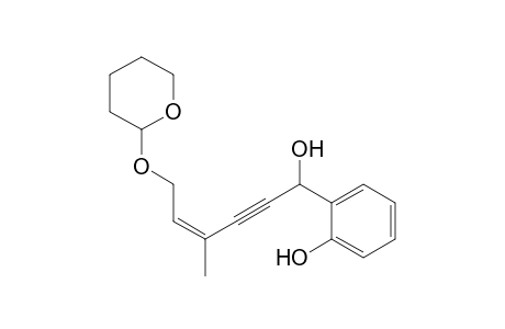 2-[(Z)-1-hydroxy-4-methyl-6-(2-oxanyloxy)hex-4-en-2-ynyl]phenol