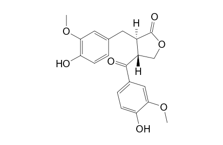 (3R,4R)-4-(4-Hydroxy-3-methoxy-benzoyl)-3-(4-hydroxy-3-methoxy-benzyl)-dihydro-furan-2-one