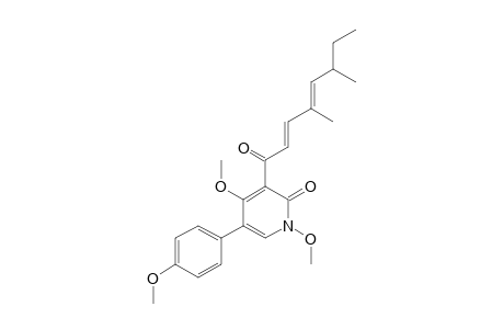 3-[(2E,4E)-4,6-dimethylocta-2,4-dienoyl]-1,4-dimethoxy-5-(4-methoxyphenyl)-2-pyridone
