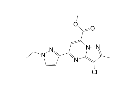 pyrazolo[1,5-a]pyrimidine-7-carboxylic acid, 3-chloro-5-(1-ethyl-1H-pyrazol-3-yl)-2-methyl-, methyl ester