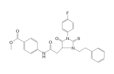 benzoic acid, 4-[[[1-(4-fluorophenyl)-5-oxo-3-(2-phenylethyl)-2-thioxo-4-imidazolidinyl]acetyl]amino]-, methyl ester