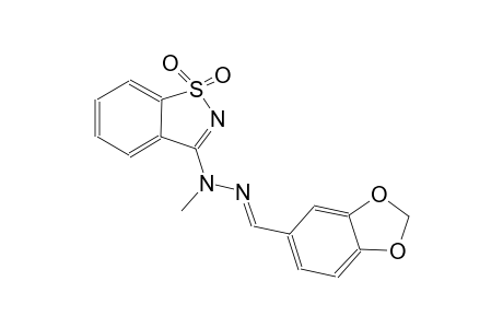 1,3-benzodioxole-5-carboxaldehyde, (1,1-dioxido-1,2-benzisothiazol-3-yl)methylhydrazone