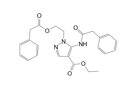 1H-pyrazole-4-carboxylic acid, 5-[(phenylacetyl)amino]-1-[2-[(phenylacetyl)oxy]ethyl]-, ethyl ester