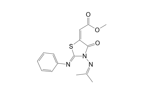 Methyl 2-{[4'-oxo-2'-(phenylimino)]-3'-[1"-(methylethylidene)amino]-1',3'-thiazolan-5-ylidene}-acetate