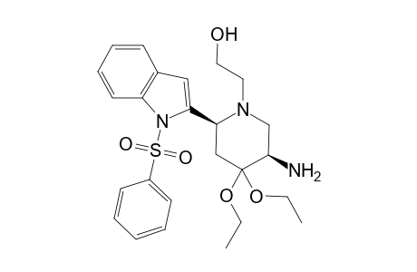 2-[(2S,3S)-3-Amino-2-(1-benzenesulfonyl-1H-indol-2-yl)-4,4-diethoxy-piperidin-1-yl]-ethanol