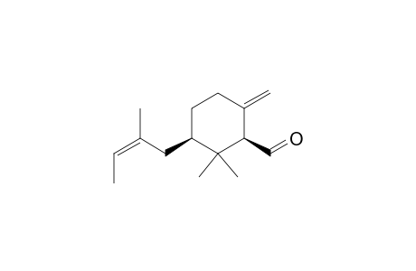 2,2-Dimethyl-3-[(2Z)-2-methyl-2-butenyl]-6-methylenecyclohexanecarbaldehyde