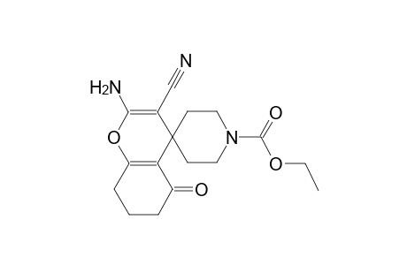 ethyl 2-amino-3-cyano-5-oxo-5,6,7,8-tetrahydrospiro[chromene-4,4'-piperidine]-1'-carboxylate