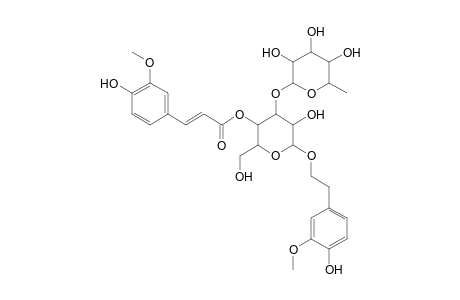 2-(4-Hydroxy-3-methoxyphenyl)ethyl 3-O-(6-deoxyhexopyranosyl)-4-O-[(2E)-3-(4-hydroxy-3-methoxyphenyl)-2-propenoyl]hexopyranoside