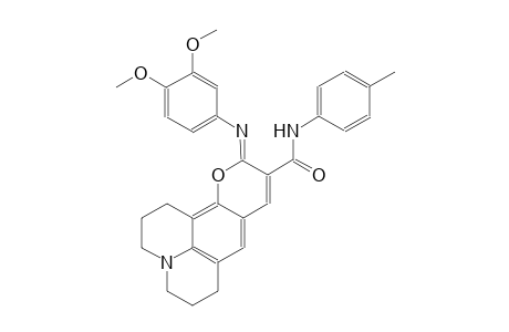 1H,5H,11H-[1]benzopyrano[6,7,8-ij]quinolizine-10-carboxamide, 11-[(3,4-dimethoxyphenyl)imino]-2,3,6,7-tetrahydro-N-(4-methylphenyl)-, (11Z)-