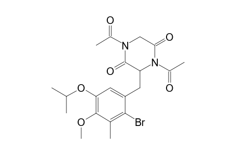 1,4-Diacetyl-3-(2-bromo-5-isopropoxy-4-methoxy-3-methyl-benzyl)piperazine-2,5-quinone