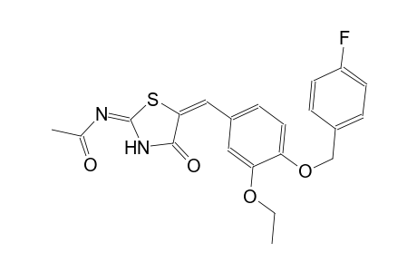 acetamide, N-[(2E,5E)-5-[[3-ethoxy-4-[(4-fluorophenyl)methoxy]phenyl]methylene]-4-oxothiazolidinylidene]-