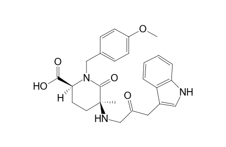 (2S*,5S*)-5-(3-(1H-Indol-3-ylpropionylamino)-1-(4-methoxybenzyl)-5-methyl-6-oxo-piperidine-2-carboxylic acid