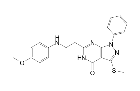 6-(2-(4-methoxyanilino)ethyl)-3-methylsulphanyl-1-phenyl-4,5-dihydro-1H-pyrazolo[3,4-d]pyrimidin-4-one