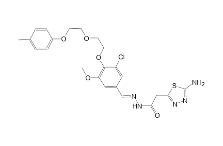 2-(5-amino-1,3,4-thiadiazol-2-yl)-N'-[(E)-(3-chloro-5-methoxy-4-{2-[2-(4-methylphenoxy)ethoxy]ethoxy}phenyl)methylidene]acetohydrazide
