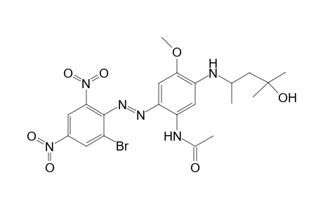 N-(1,3-Dimethyl-3-hydroxybutyl)-2-methoxy-5-acetamido-4-(2,4-dinitro-6-bromophenylazo)aniline